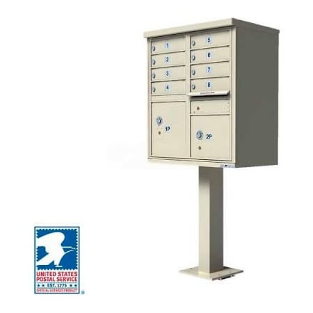 Florence Mfg Co Vital Cluster Box Unit, 8 Mailboxes, 2 Parcel Lockers, Sandstone 1570-8SDAF